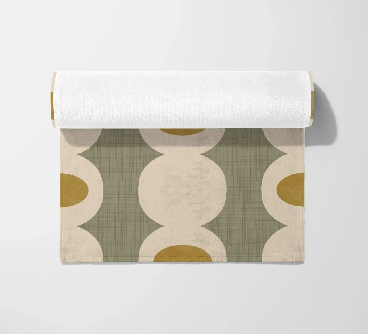 Catena Retro Mod Geo - Verde oliva - Mid Century Modern telo mare da susanacosta