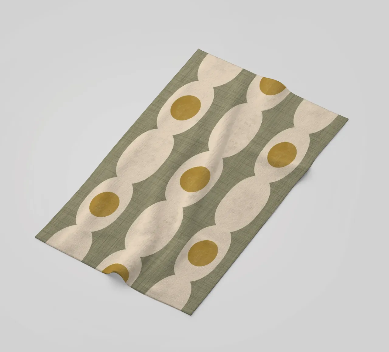 Catena Retro Mod Geo - Verde oliva - Mid Century Modern telo mare da susanacosta