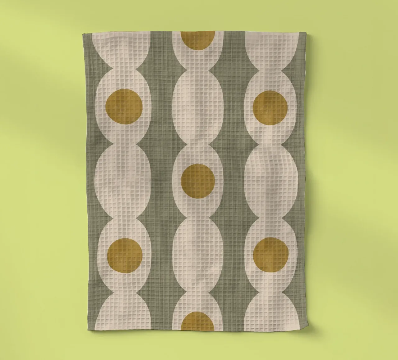 Retro Mod Geo Chain - Olive Green - Mid Century Modern torchon de susanacosta