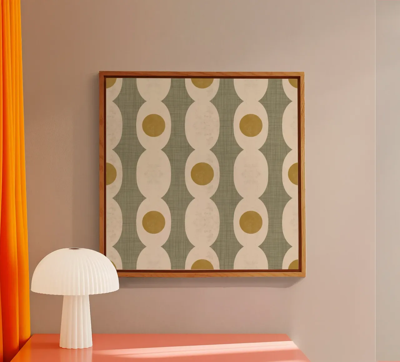 Cadena Retro Mod Geo - Verde Oliva - Mid Century Modern metacrilato de susanacosta