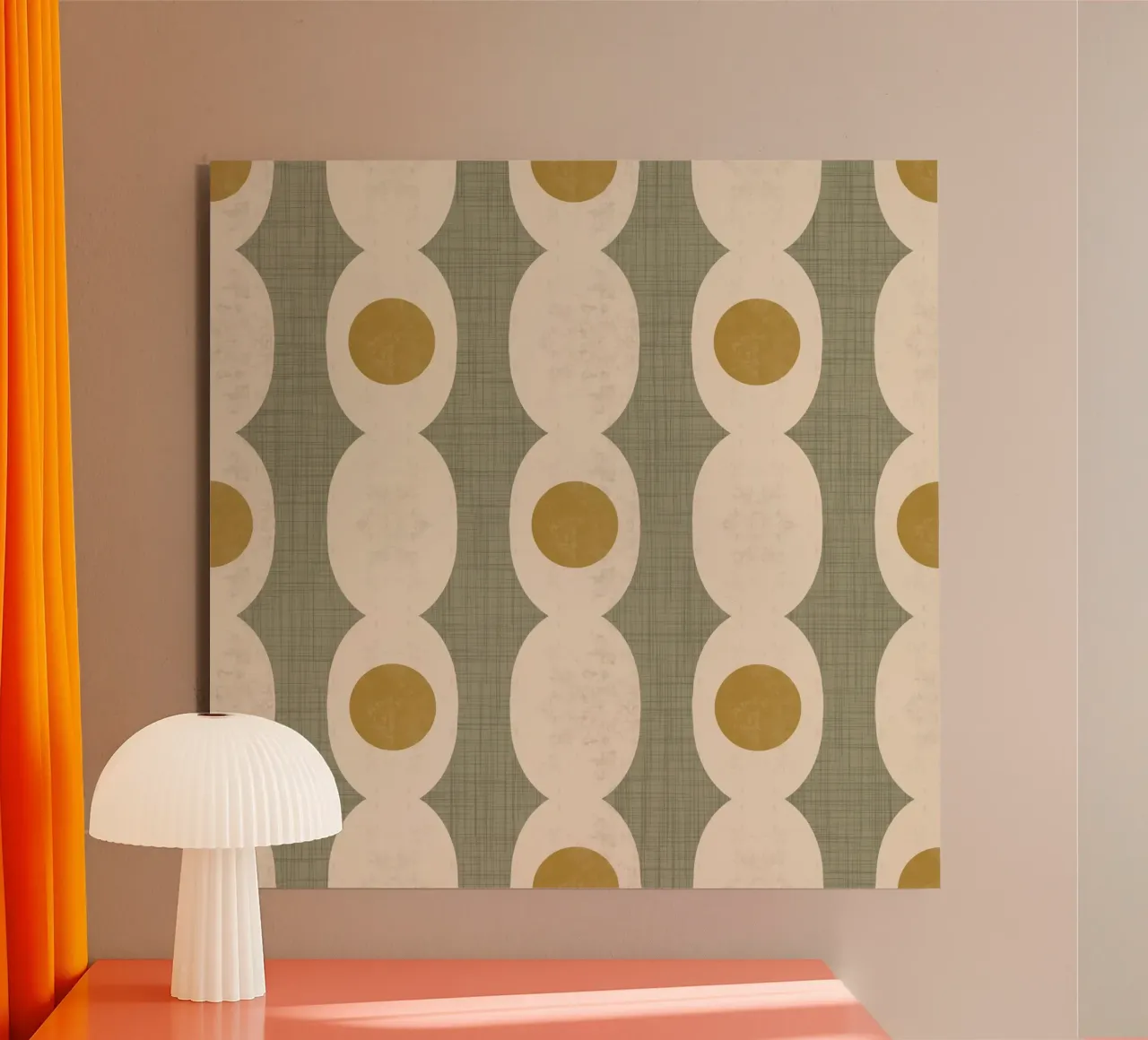 Catena Retro Mod Geo - Verde oliva - Mid Century Modern alluminio dibond da susanacosta
