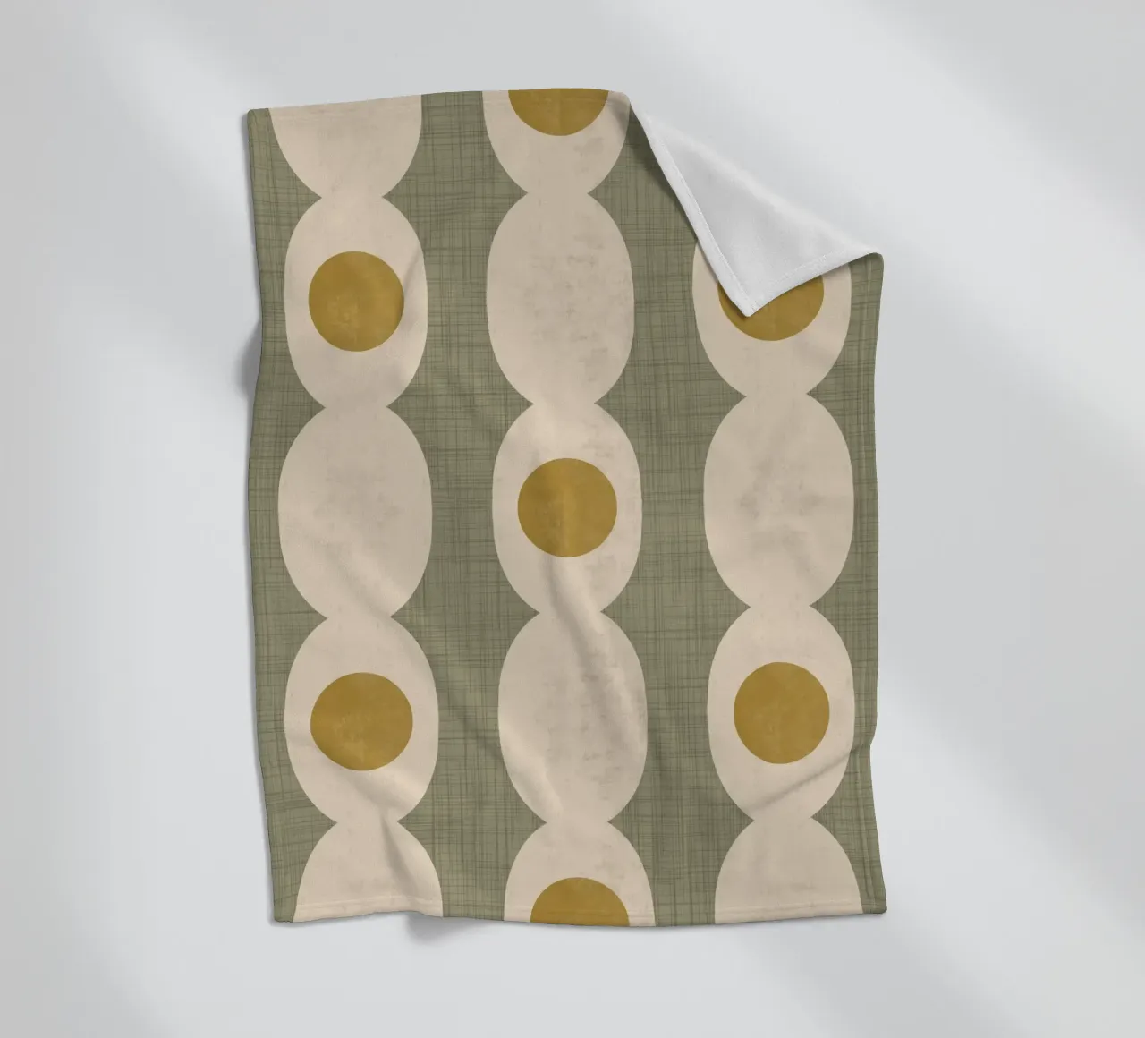 Catena Retro Mod Geo - Verde oliva - Mid Century Modern coperta in pile da susanacosta