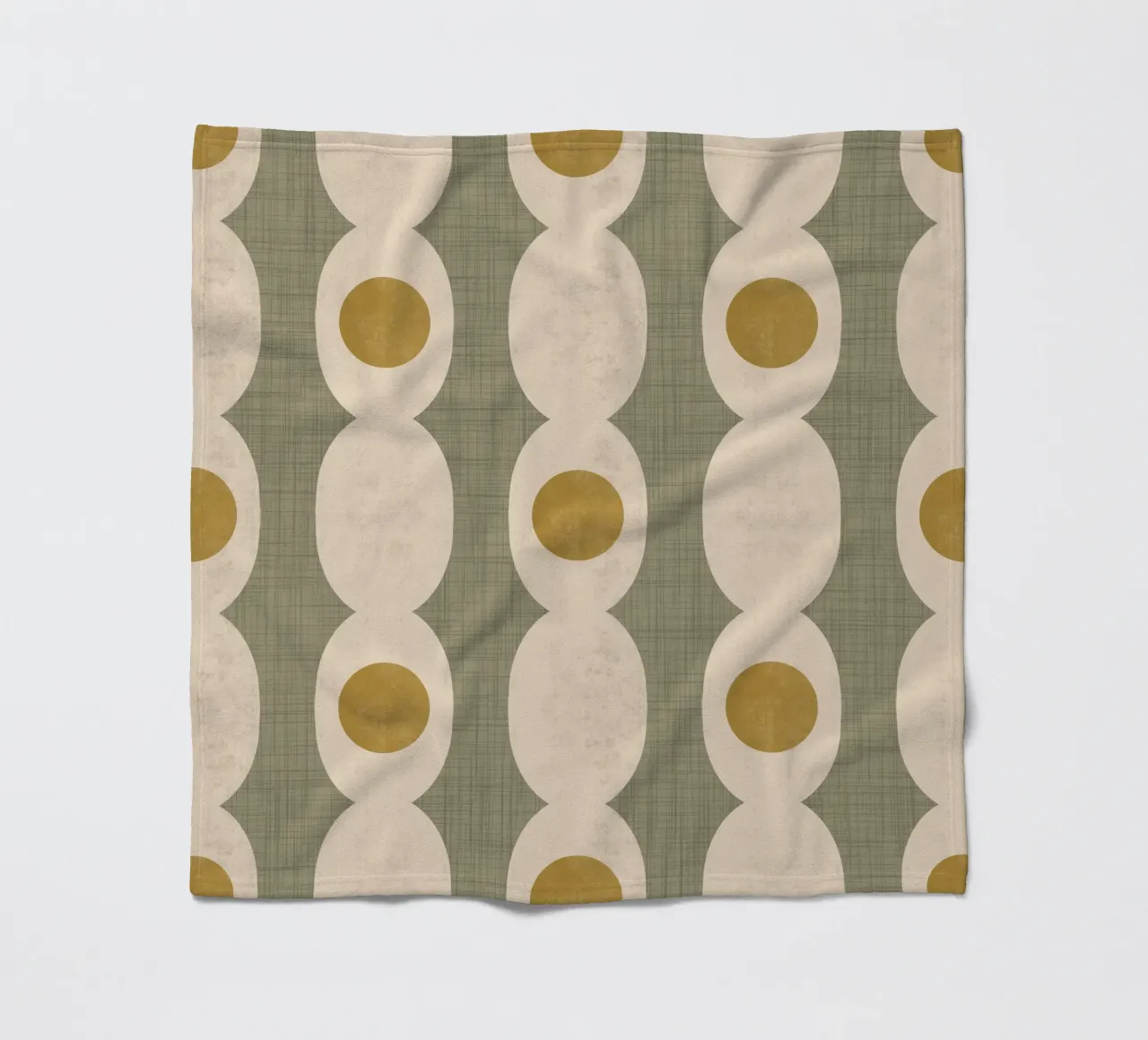 Catena Retro Mod Geo - Verde oliva - Mid Century Modern coperta in pile da susanacosta
