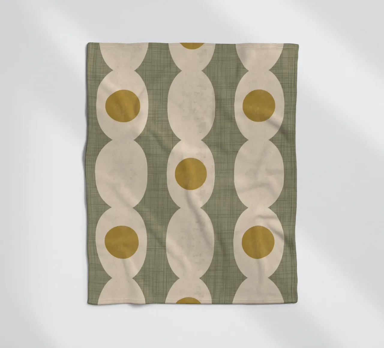 Catena Retro Mod Geo - Verde oliva - Mid Century Modern coperta in pile da susanacosta