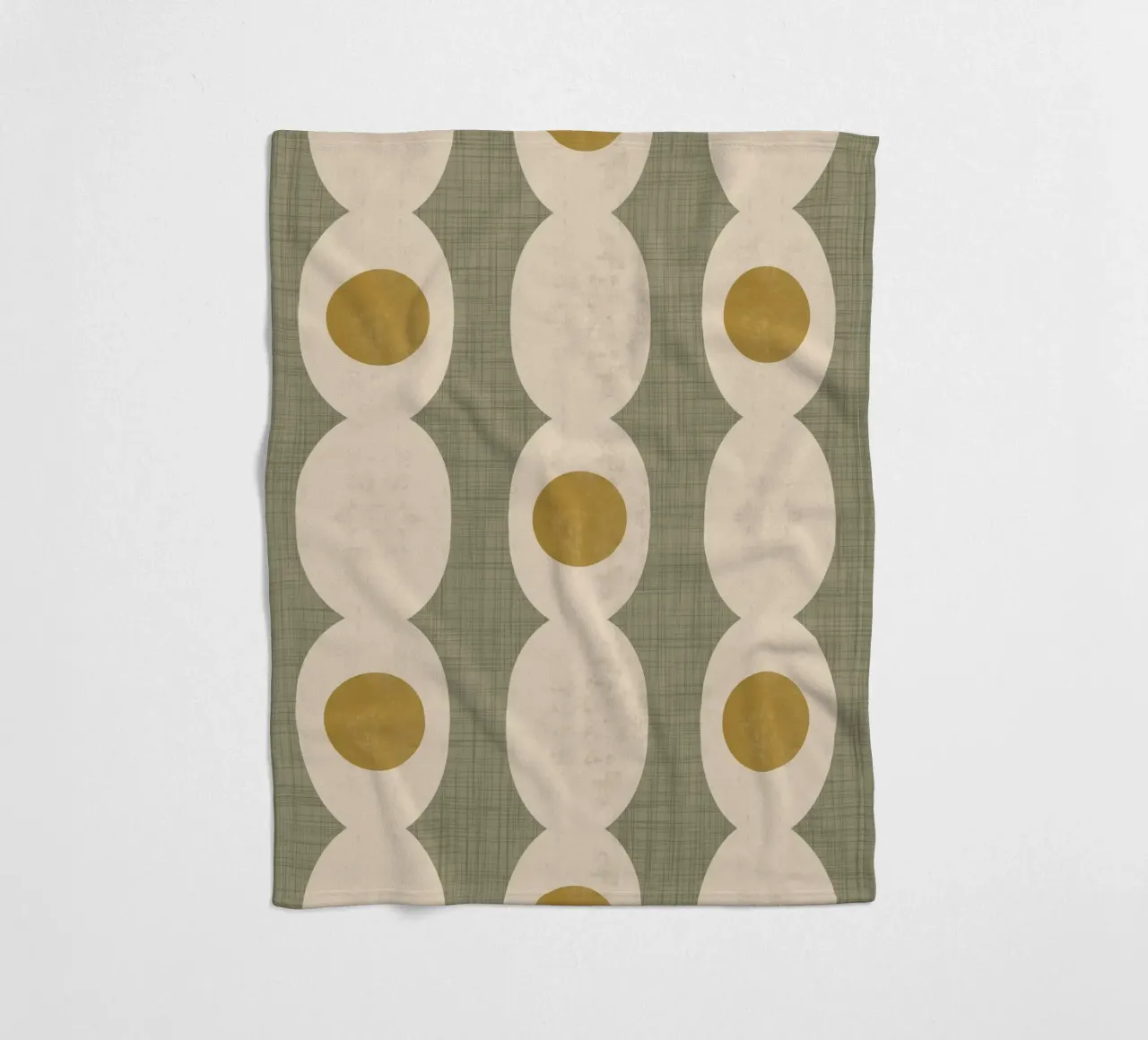 Catena Retro Mod Geo - Verde oliva - Mid Century Modern coperta in pile da susanacosta