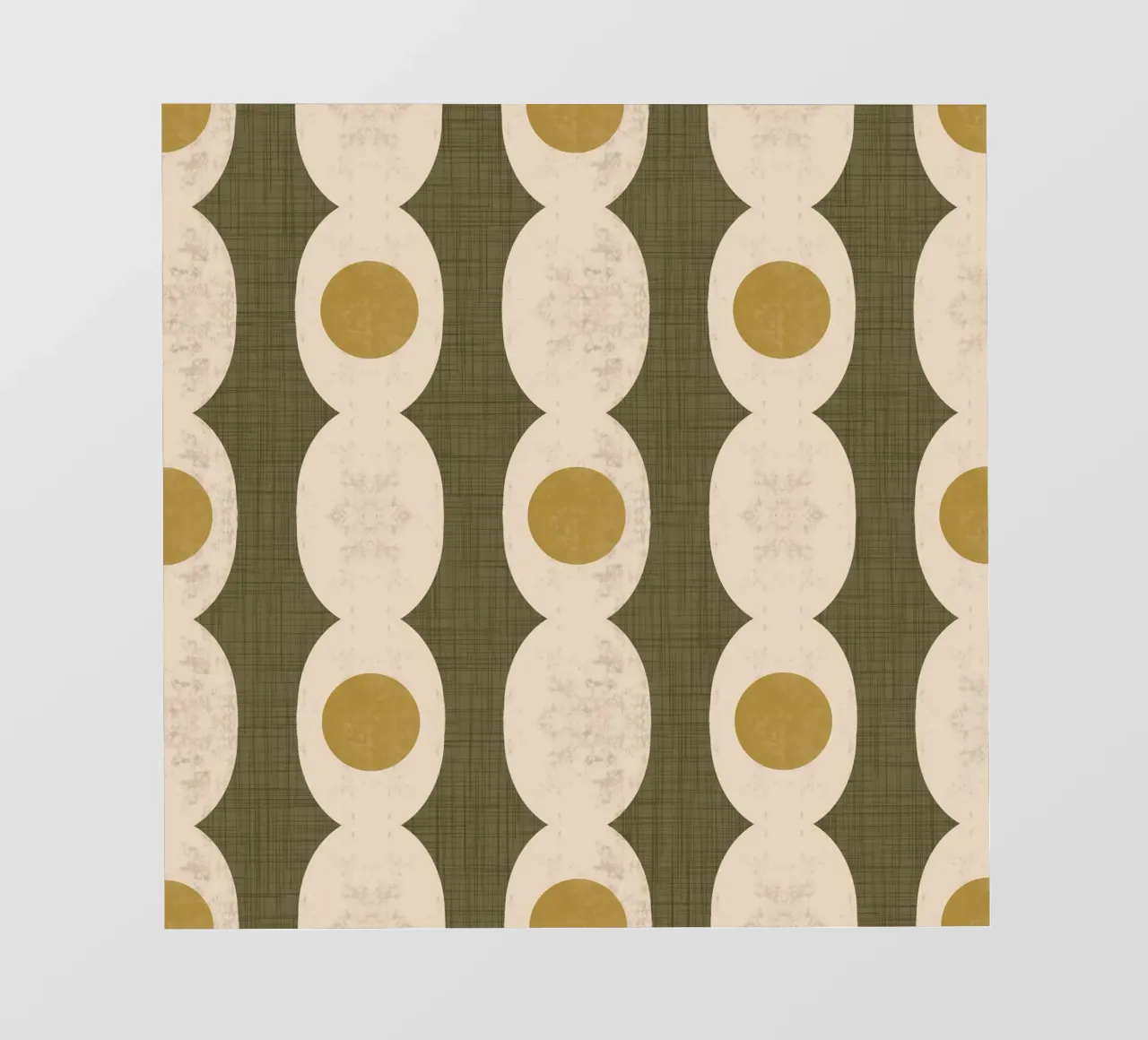 Catena Retro Mod Geo - Muted Olive - Mid Century Modern telo in pvc da susanacosta