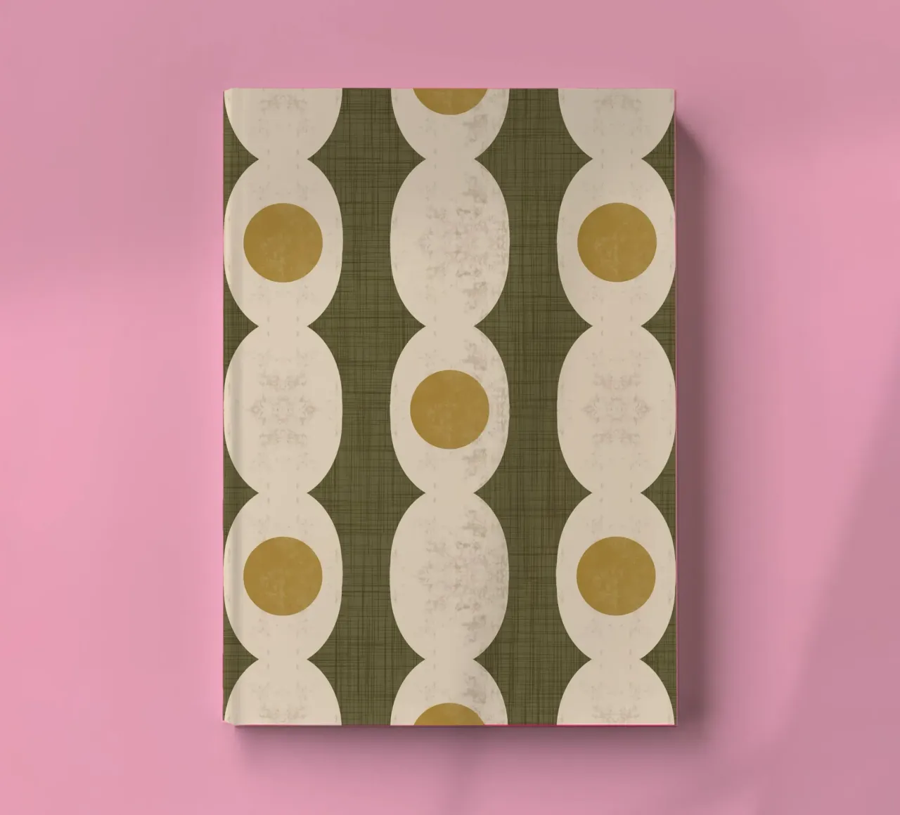 Retro Mod Geo Chain - Muted Olive - Mid Century Modern notebook by susanacosta