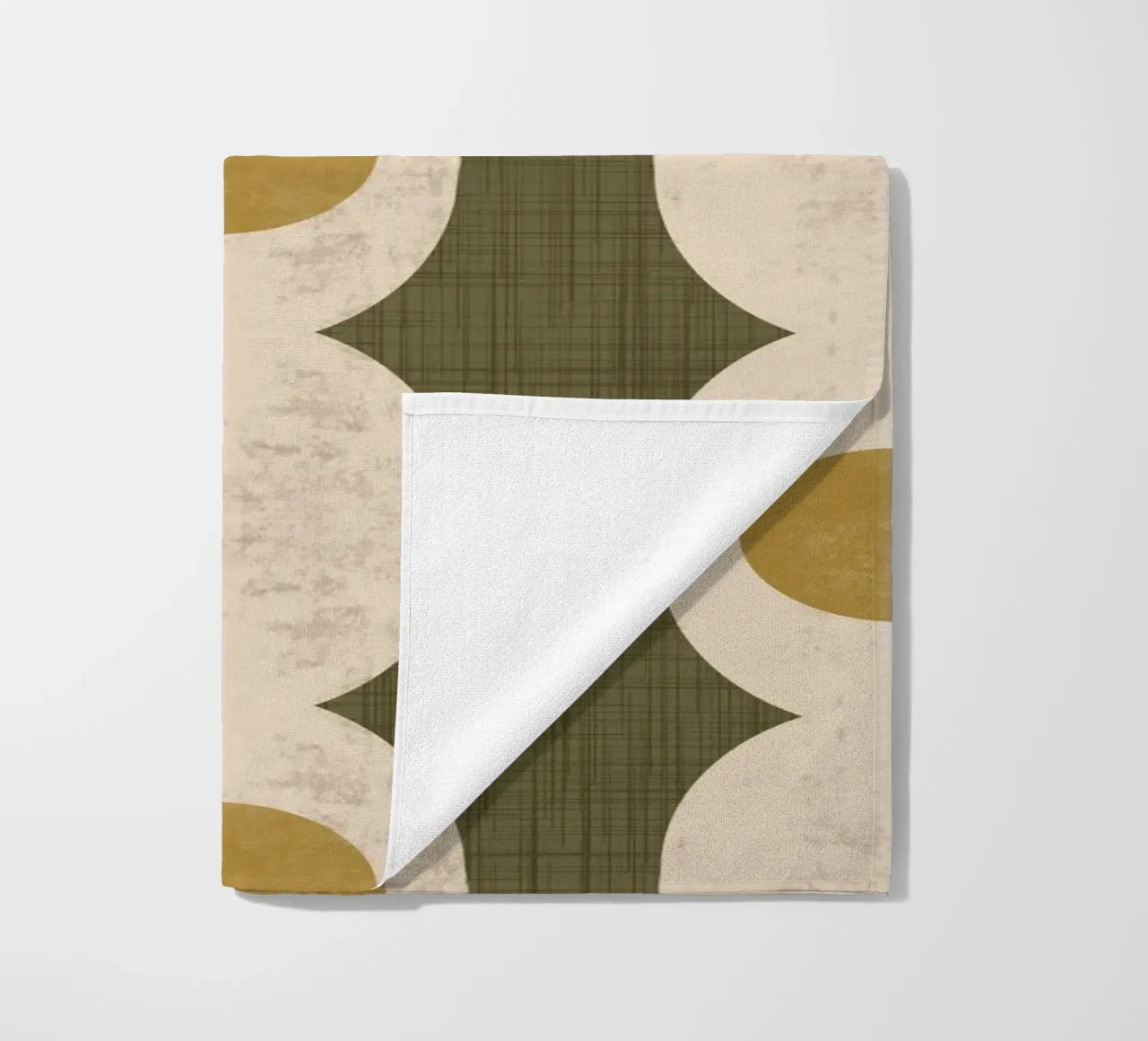Catena Retro Mod Geo - Muted Olive - Mid Century Modern telo mare da susanacosta