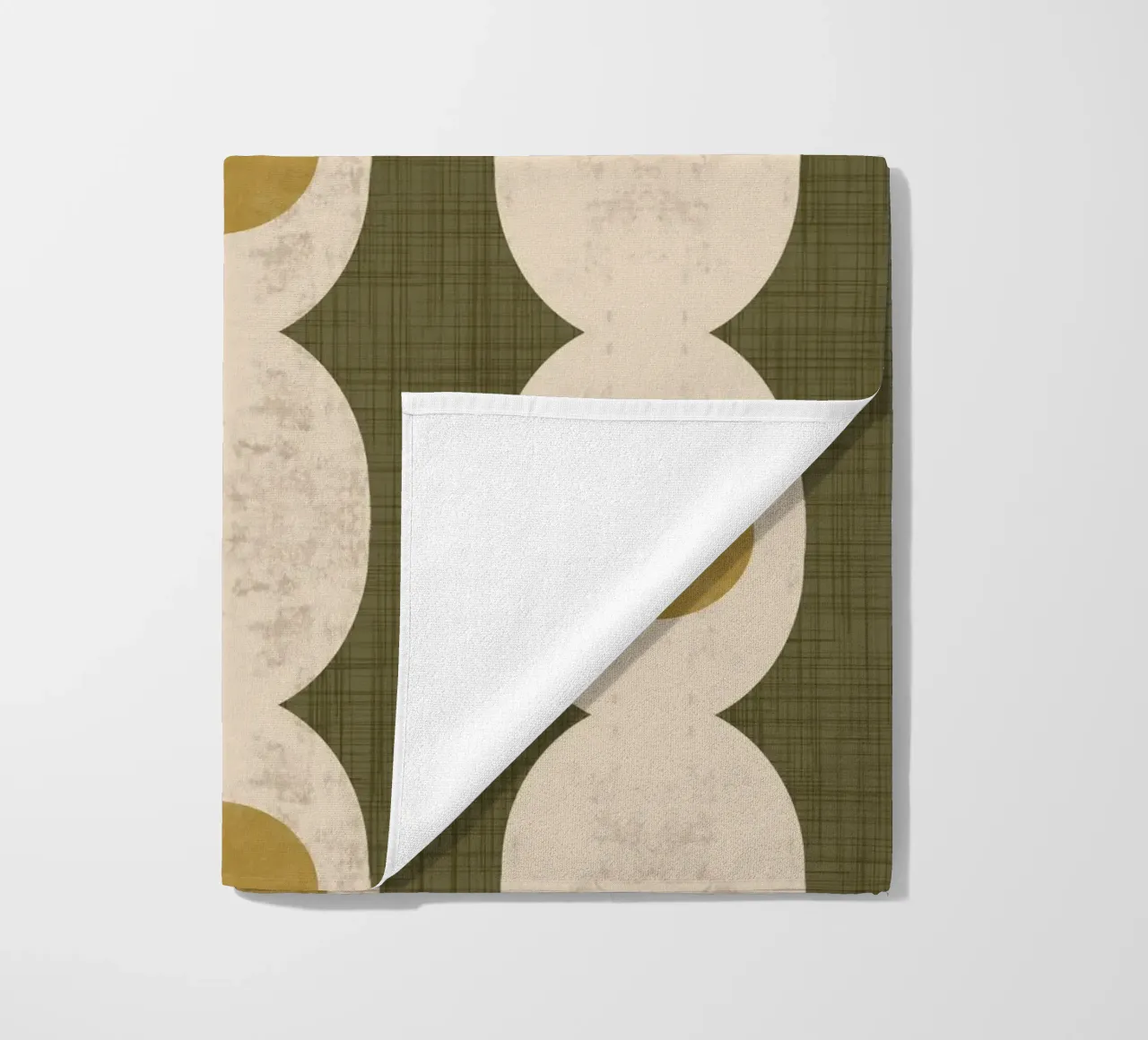 Catena Retro Mod Geo - Muted Olive - Mid Century Modern telo mare da susanacosta