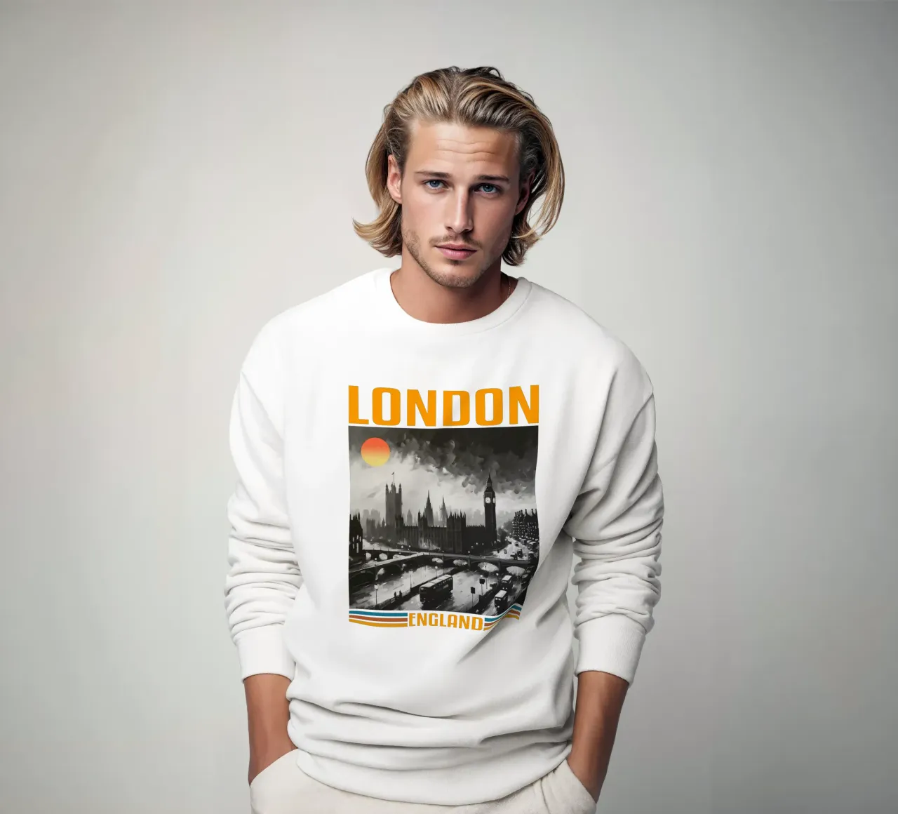 città di londra panorama anni '70 design classico retrò felpa da theganduls