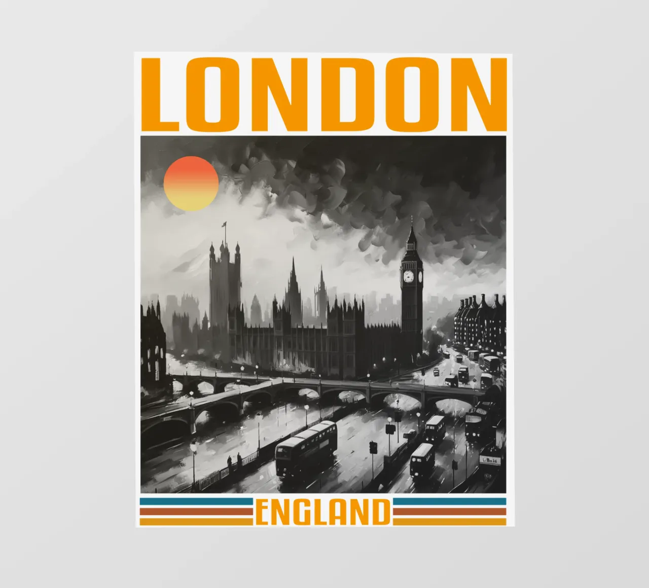 città di londra panorama anni '70 design classico retrò pellicola backlit da theganduls