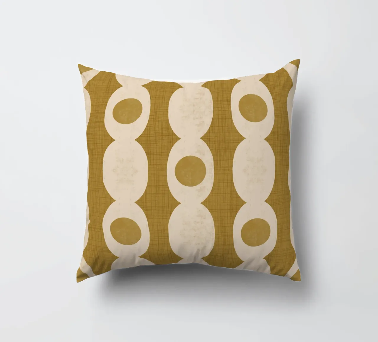 Catena Retro Mod Geo - Marrone senape - Mid Century Modern cuscino da susanacosta