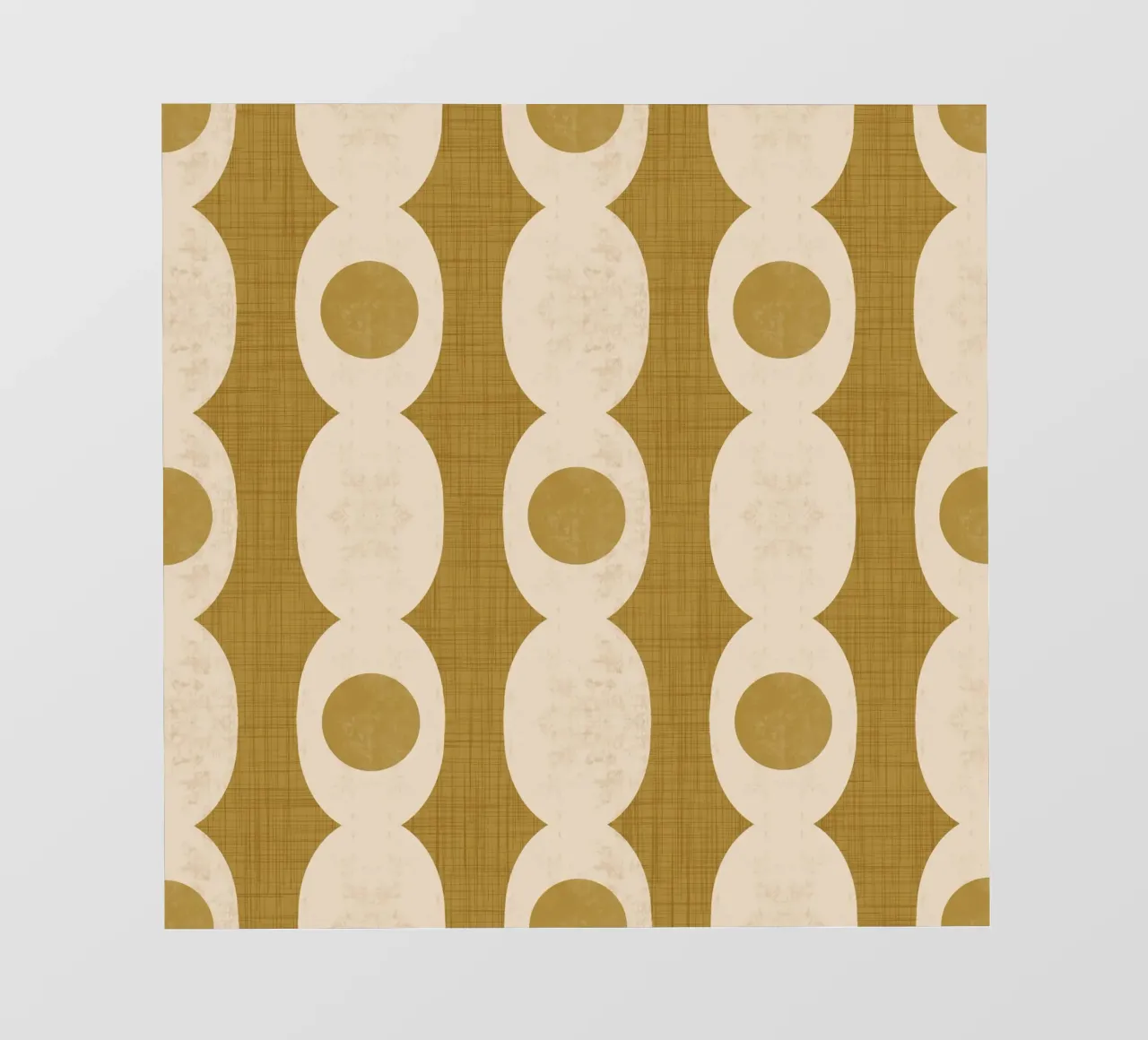 Catena Retro Mod Geo - Marrone senape - Mid Century Modern telo in pvc da susanacosta