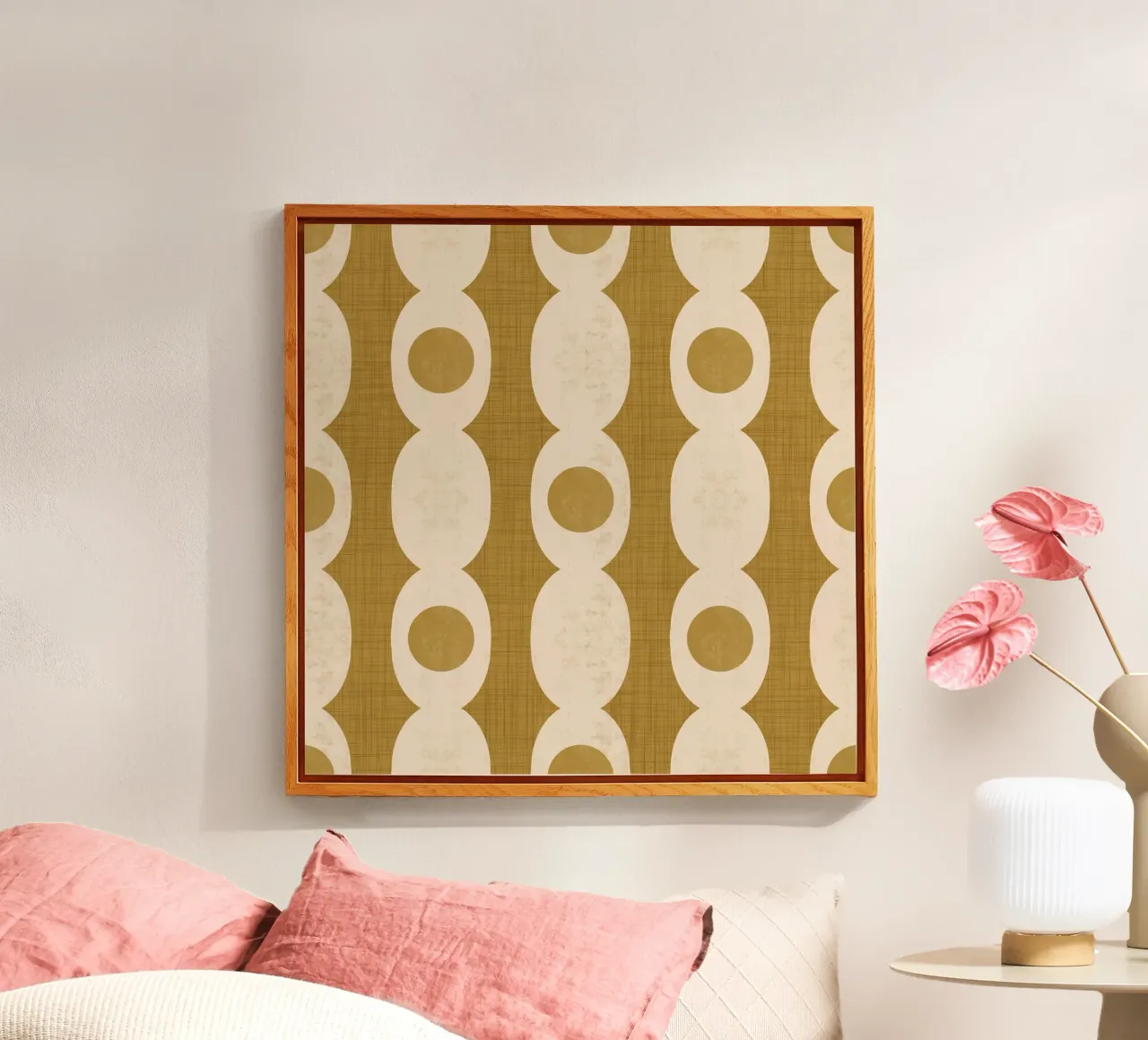 Cadena Retro Mod Geo - Marrón Mostaza - Mid Century Modern metacrilato de susanacosta