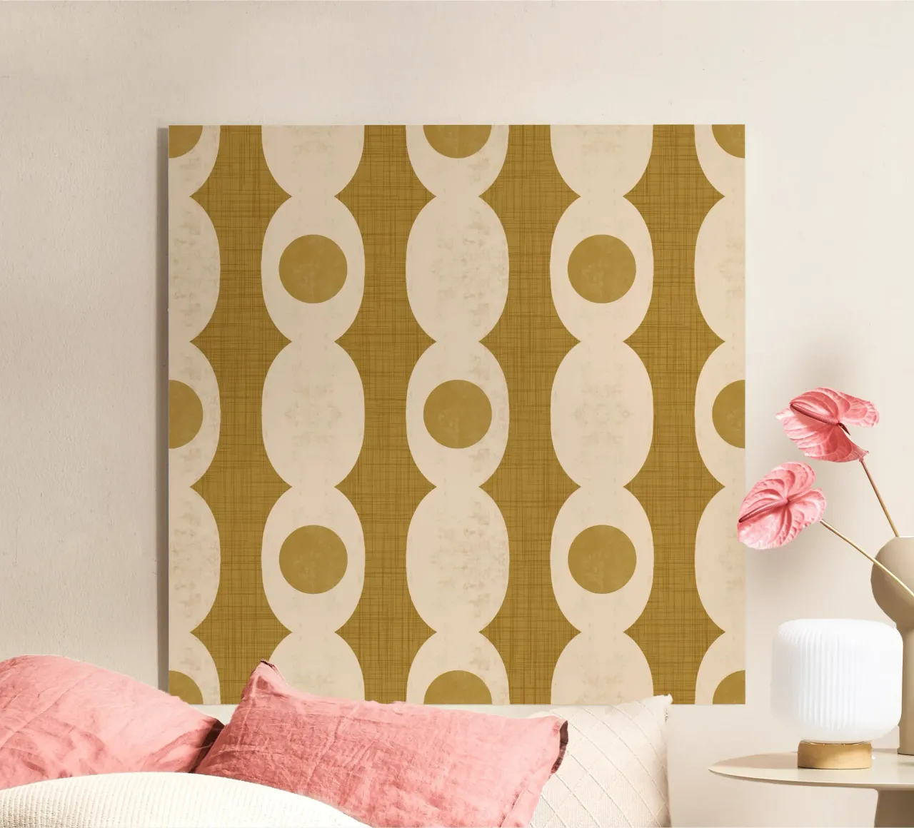 Cadena Retro Mod Geo - Marrón Mostaza - Mid Century Modern metacrilato de susanacosta