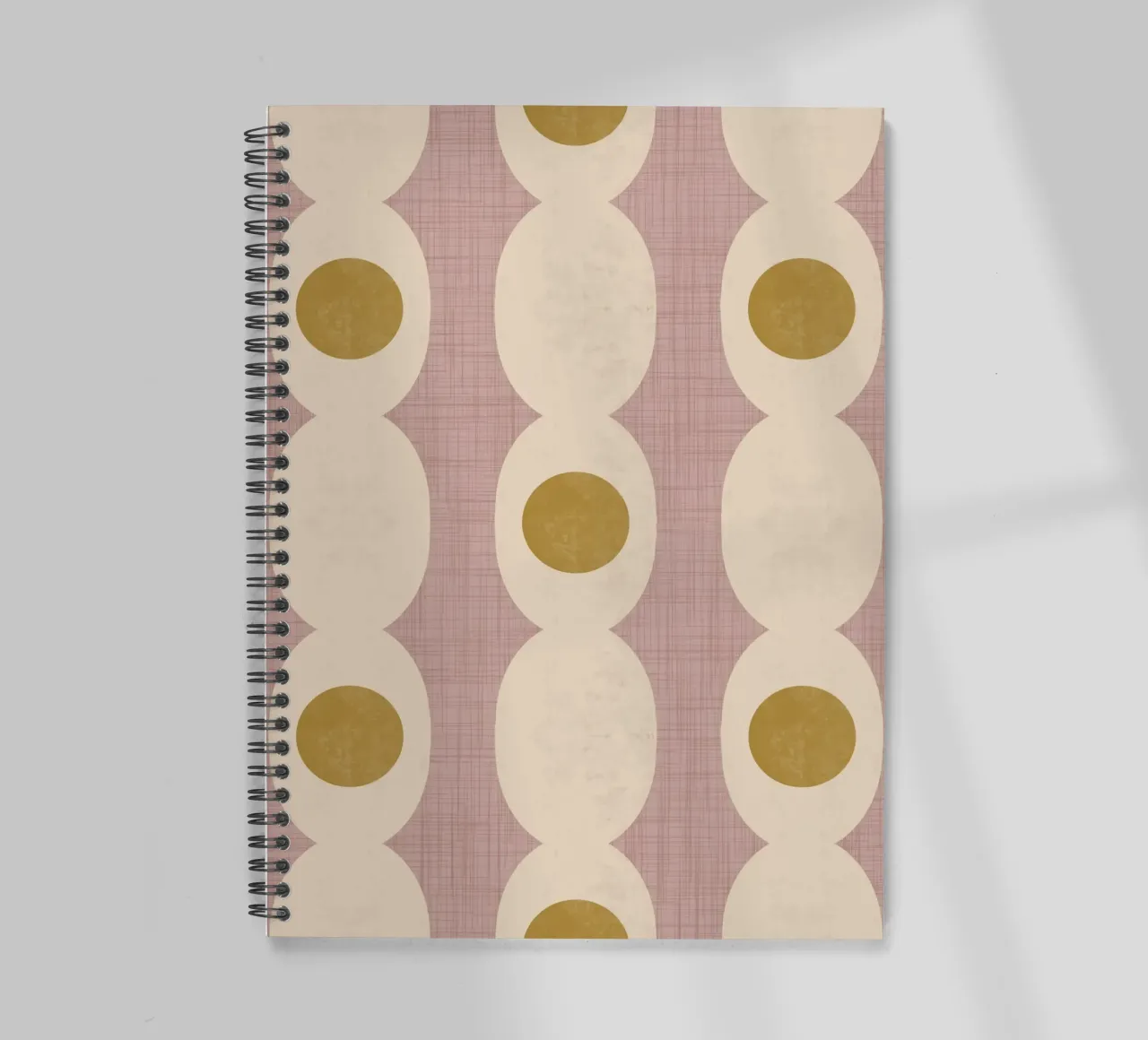 Retro Mod Geo Chain - Mauve - Mid Century Modern spiral notebook by susanacosta