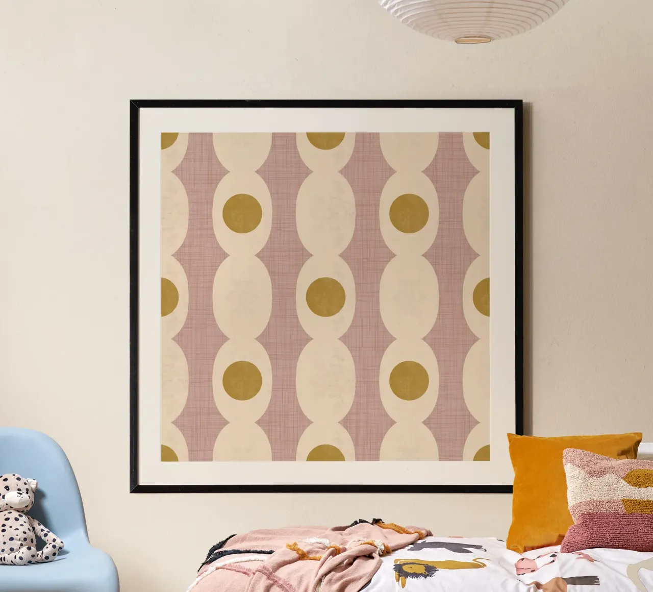 Retro Mod Geo Chain - Mauve - Mid Century Modern poster de susanacosta