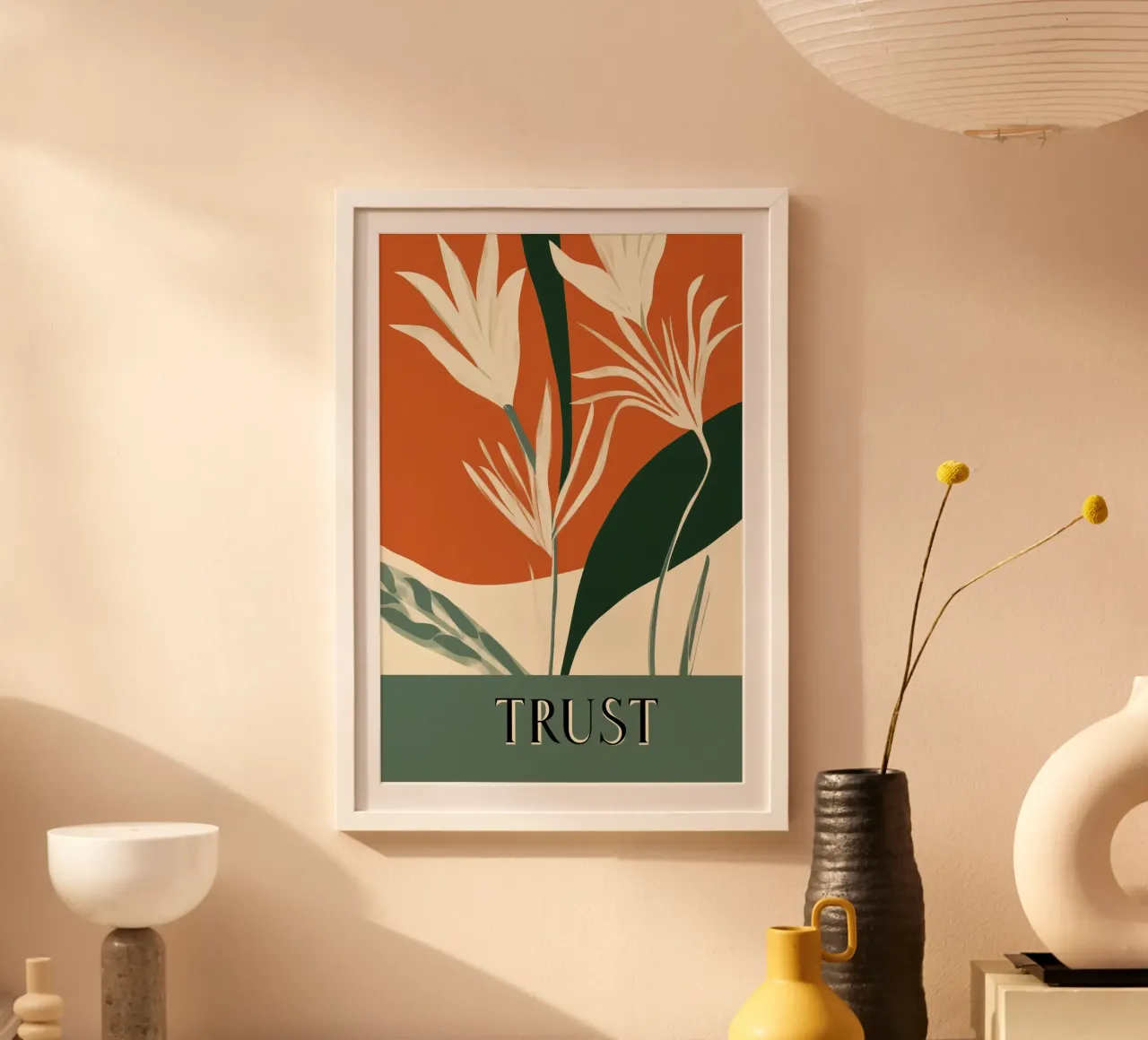 Trust No 2 poster con telaio in legno da treechild