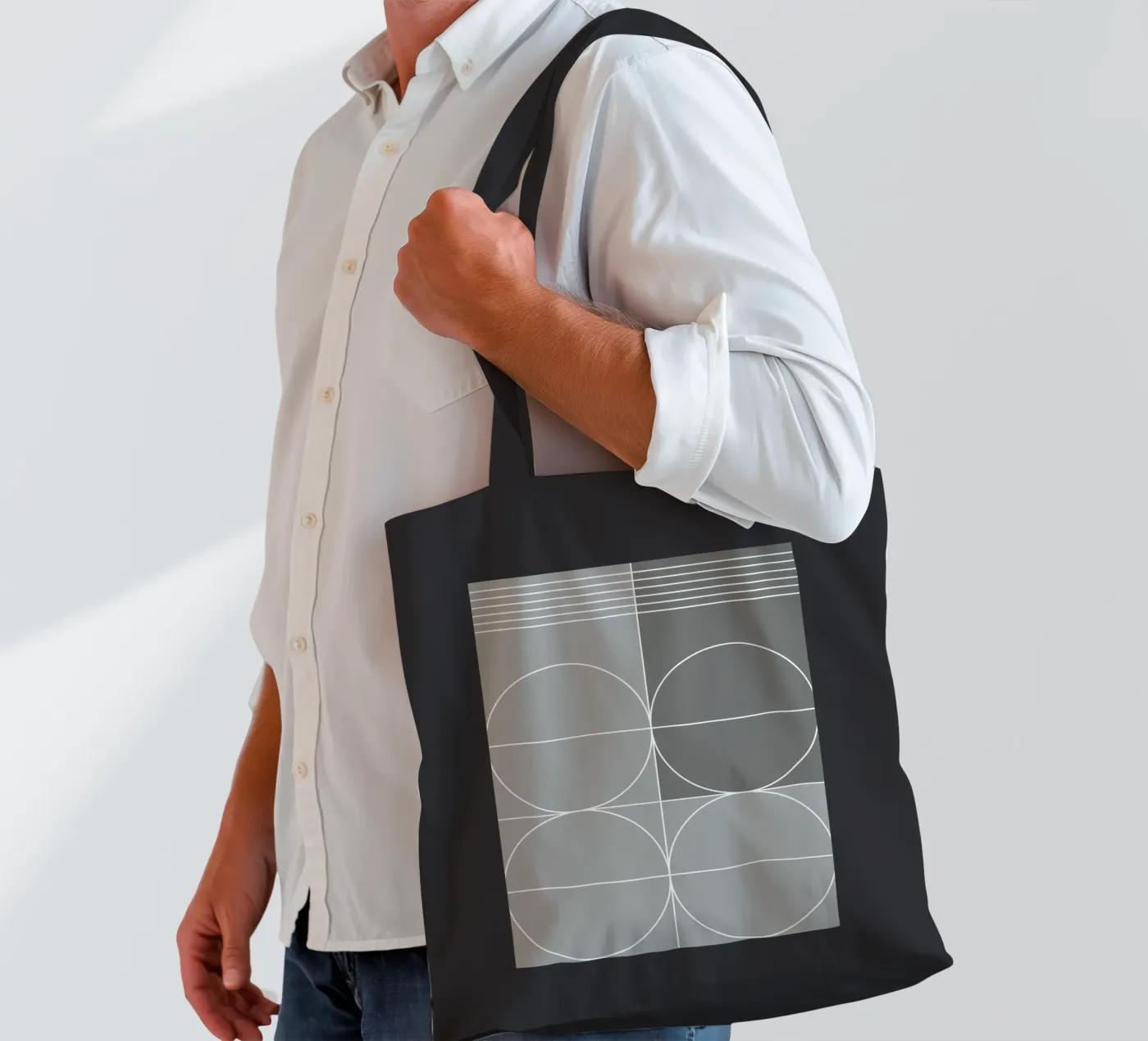 Gray tote bag by KHouse Studio