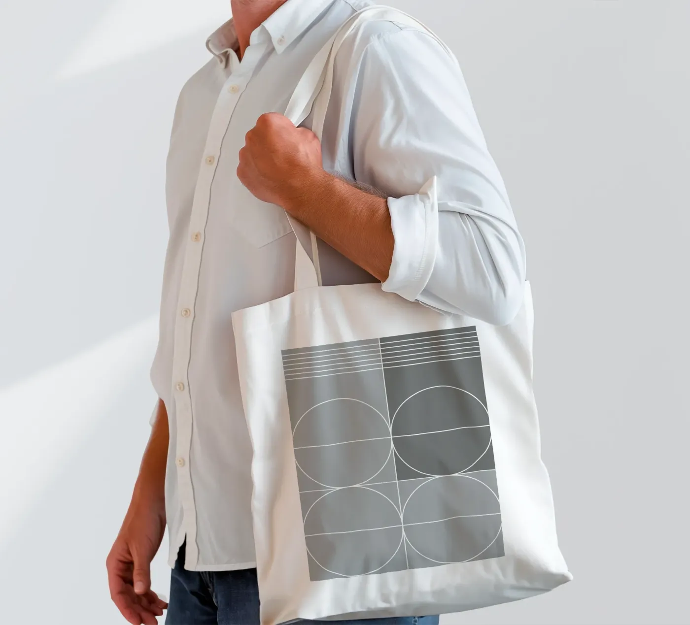 Gray tote bag by KHouse Studio