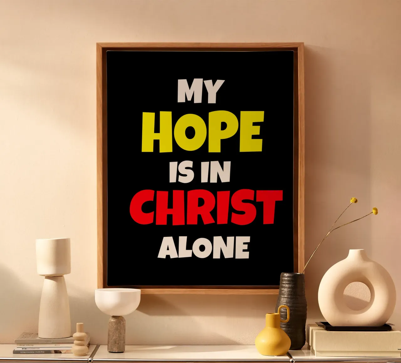 My hope is in Christ alone tela con Cornice a cassetta da happieeagle
