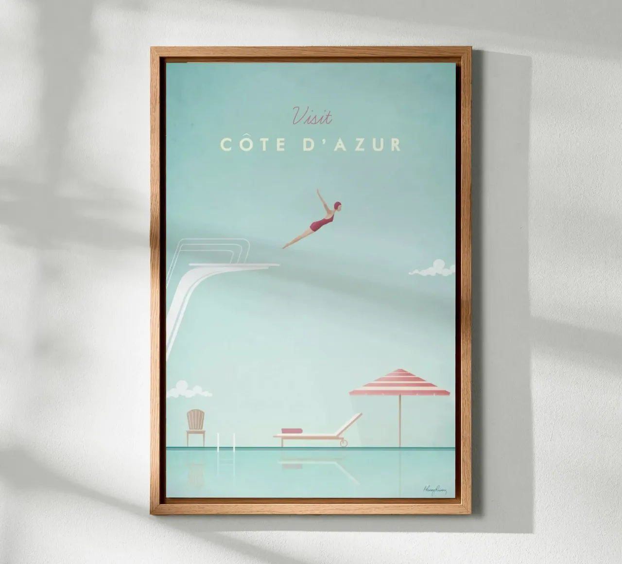 Côte d'Azur canvas with Floater frame by Henry Rivers
