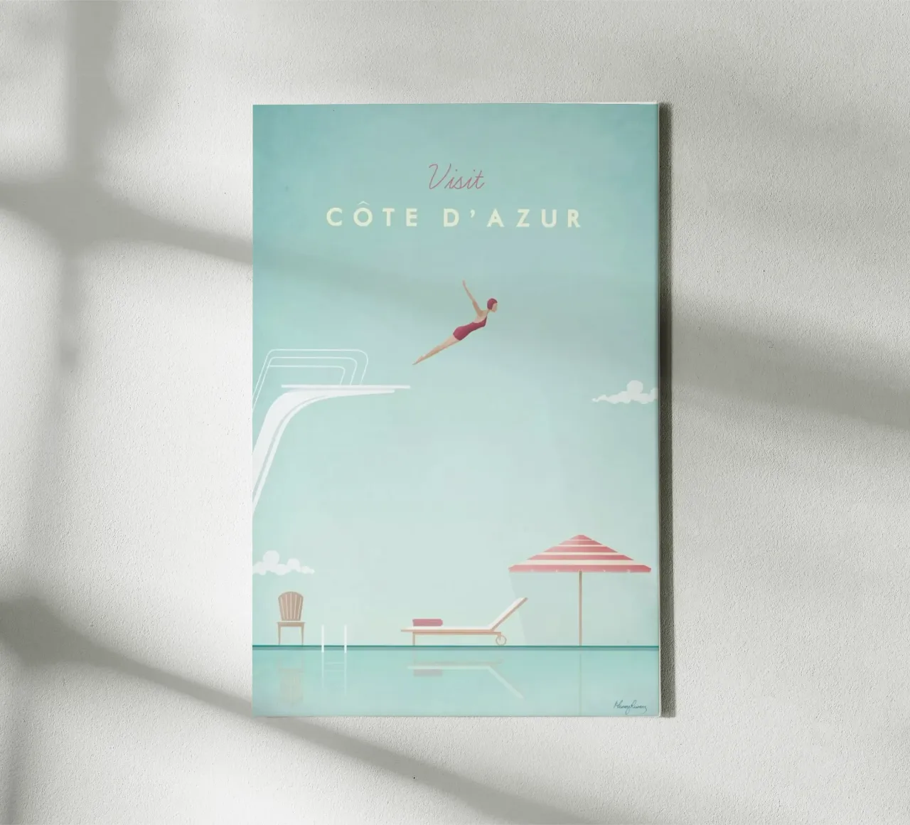 Côte d'Azur canvas with Floater frame by Henry Rivers