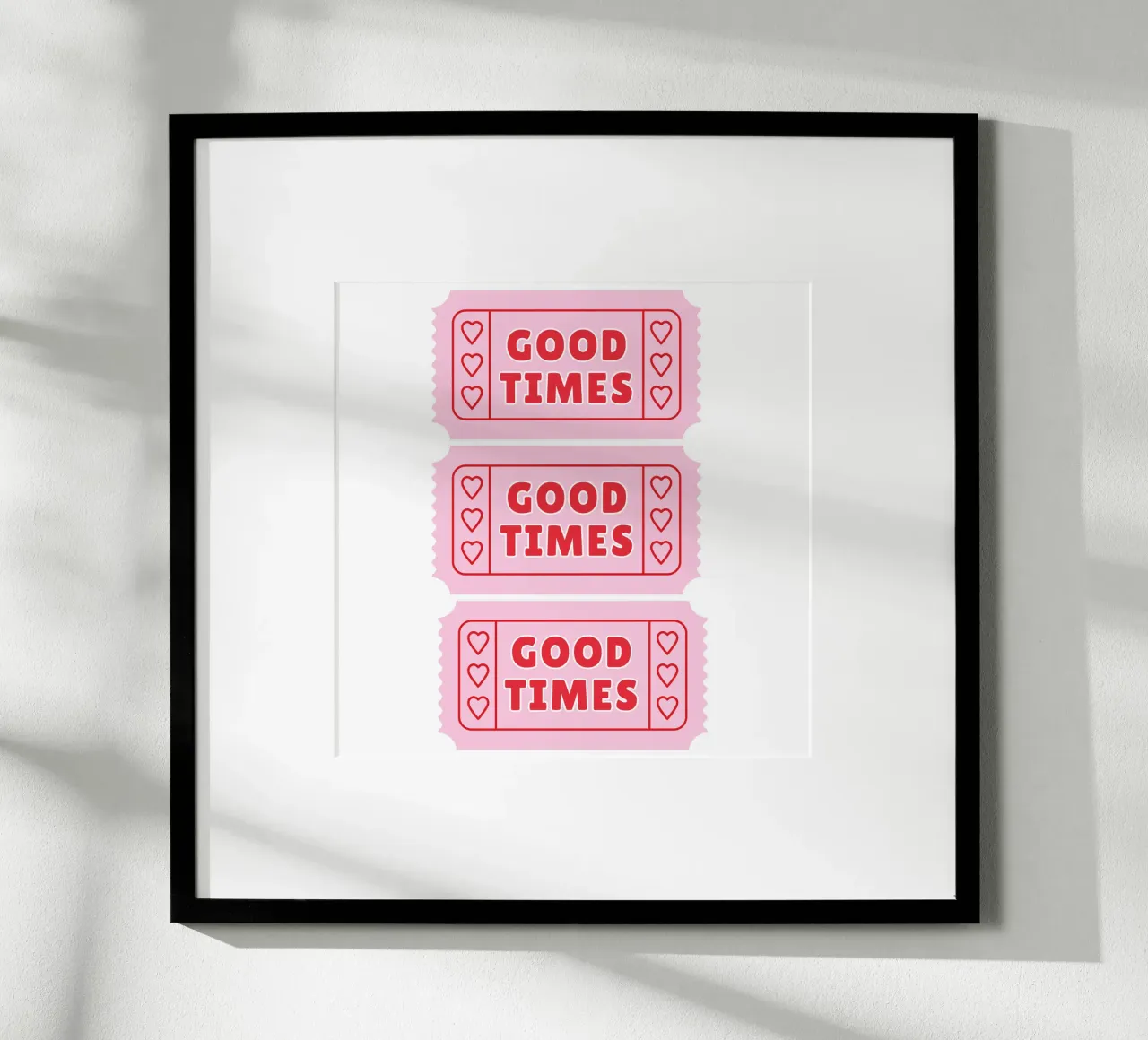 Stampa Good Times rosso e rosa poster con telaio in plastica da pdigitalprints