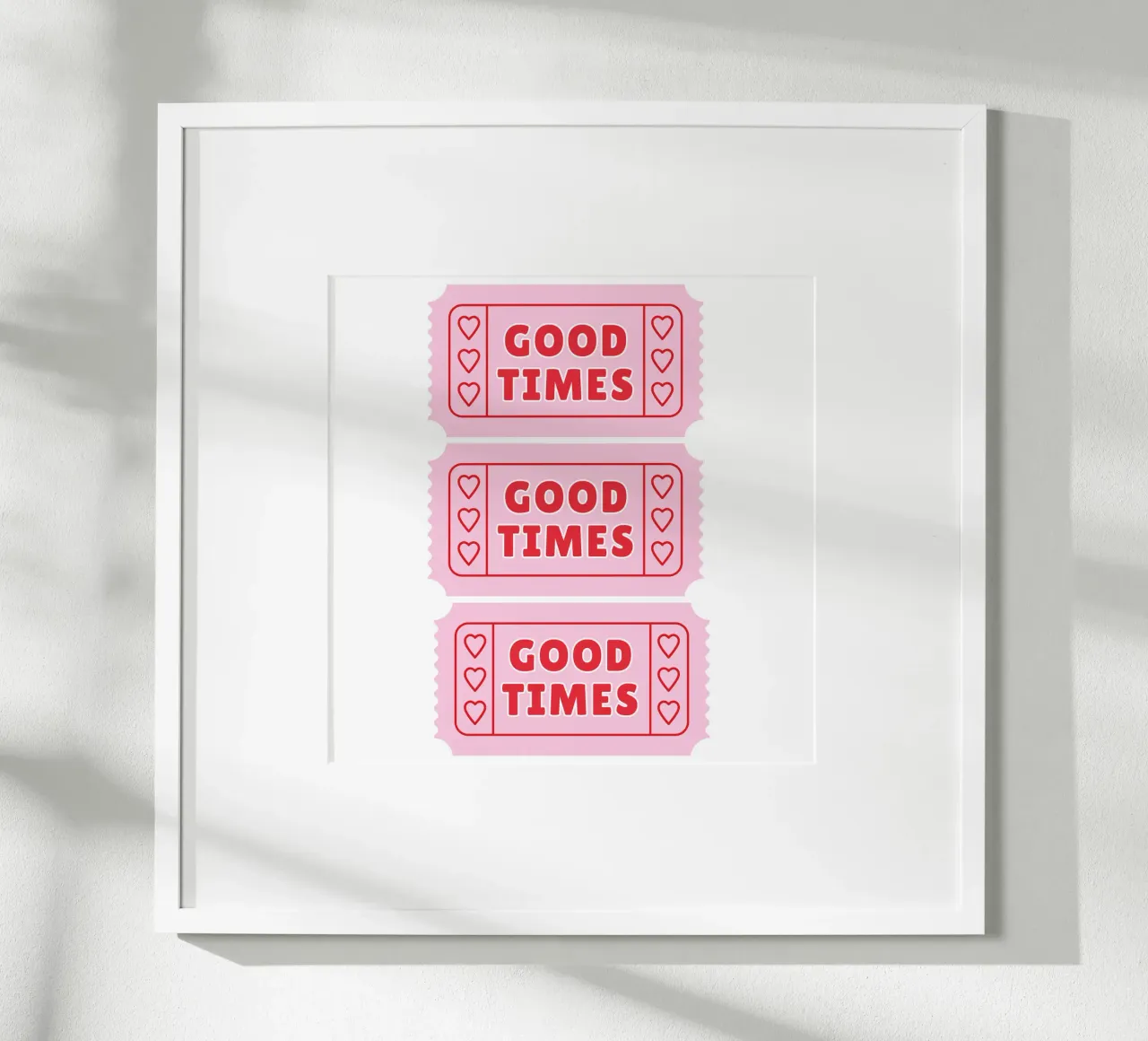 Stampa Good Times rosso e rosa poster con telaio in plastica da pdigitalprints
