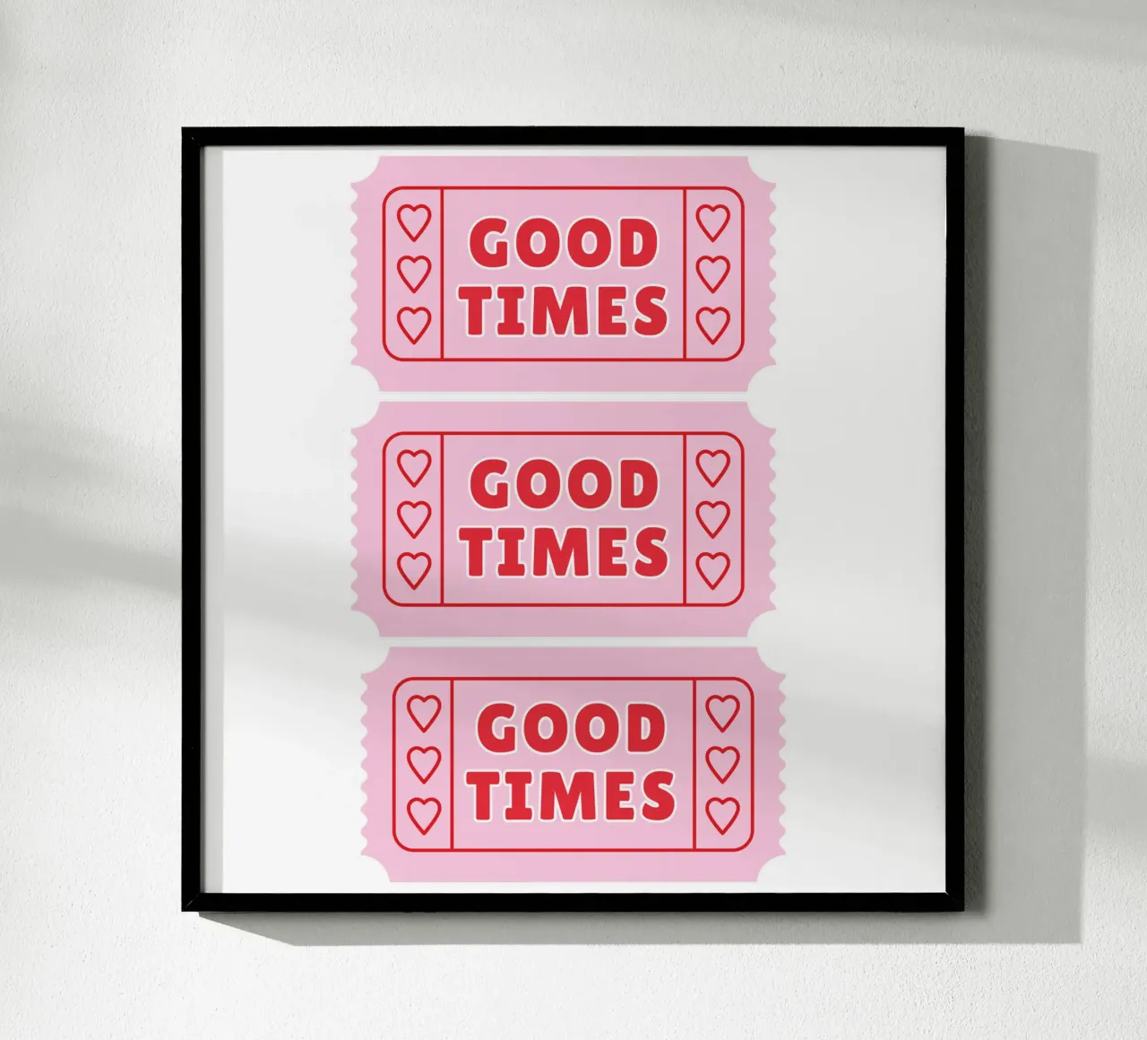 Stampa Good Times rosso e rosa poster con telaio in plastica da pdigitalprints