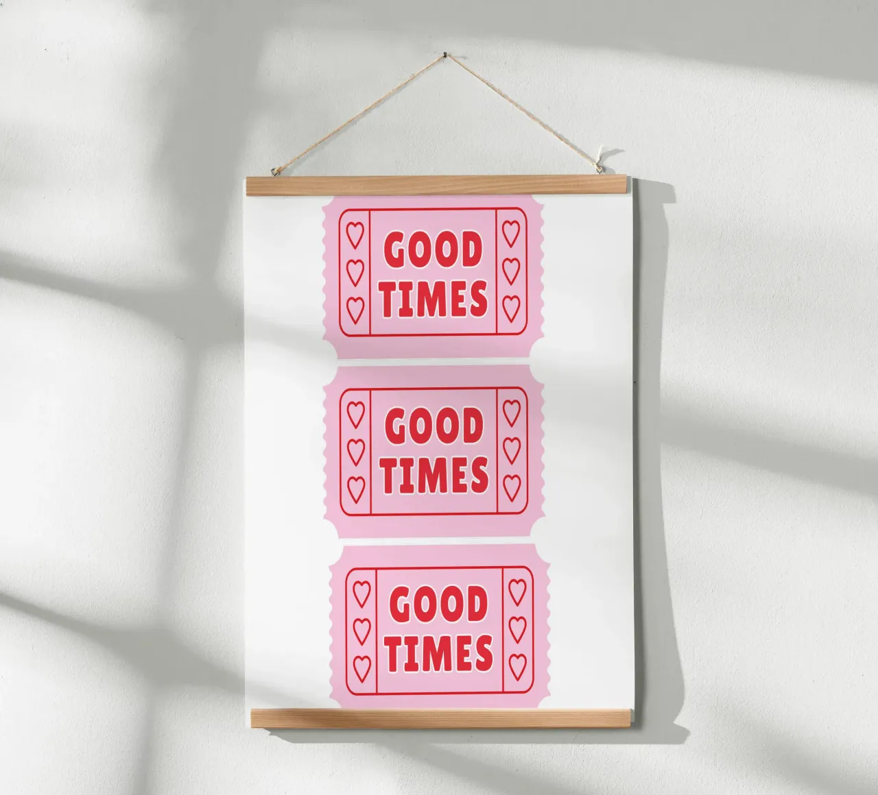 Stampa Good Times rosso e rosa poster con telaio in plastica da pdigitalprints
