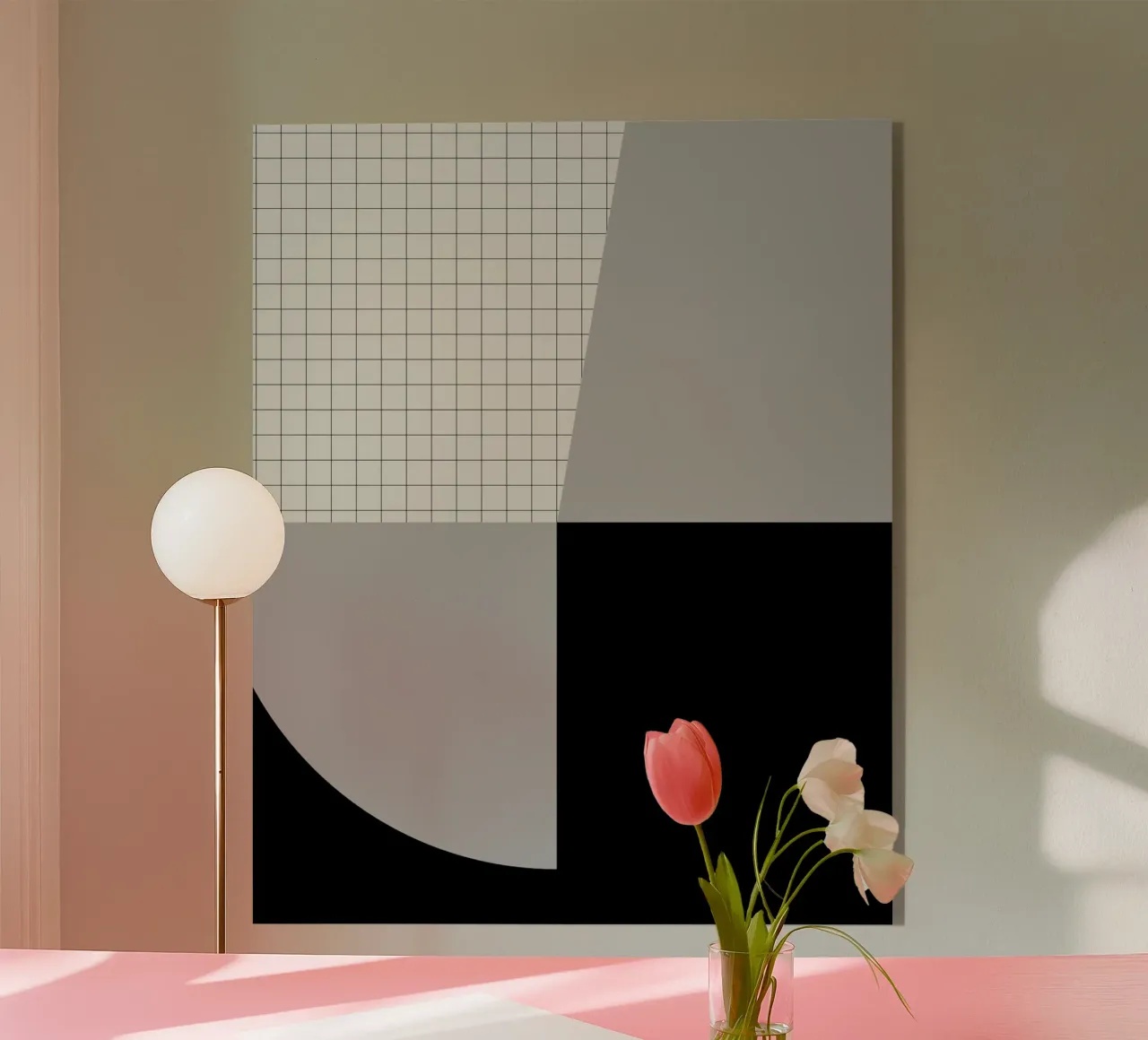 Bianco e nero astratto plexiglass da KHouse Studio