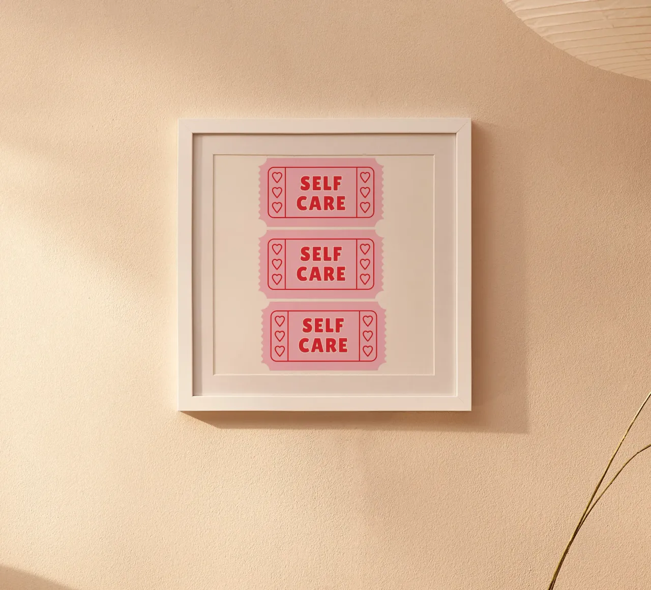 Stampa sulla cura di sé in rosa e rosso poster da pdigitalprints