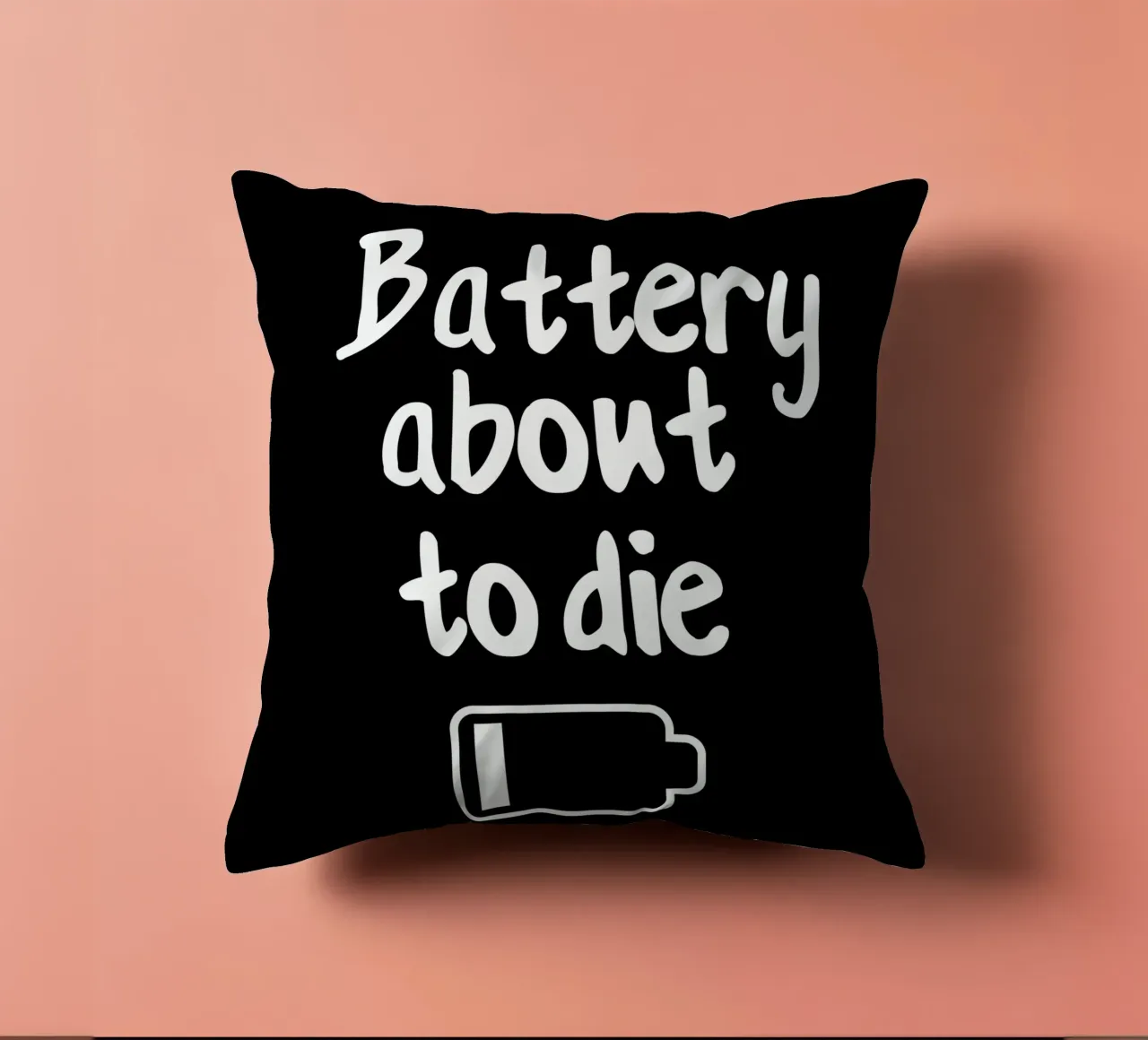Battery about to die cuscino da happieeagle