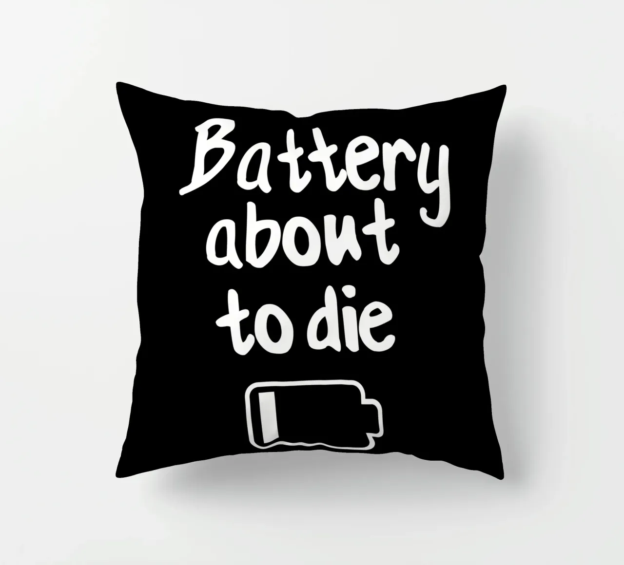 Battery about to die cuscino da happieeagle