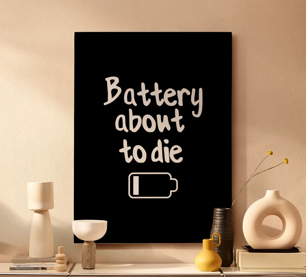 Battery about to die alluminio dibond da happieeagle