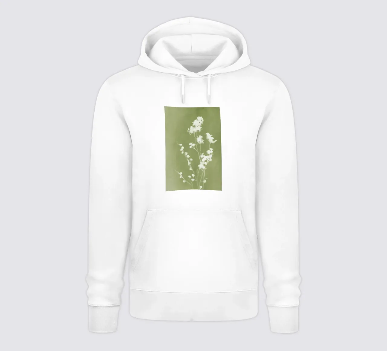 Cianotipo verde floreale felpa con cappuccio da amini54