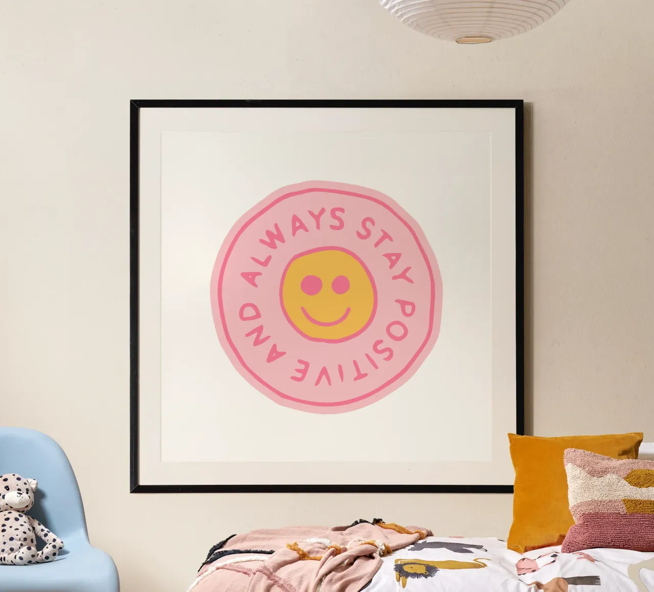 Stay Positive Motivational quote poster con telaio in plastica da pdigitalprints