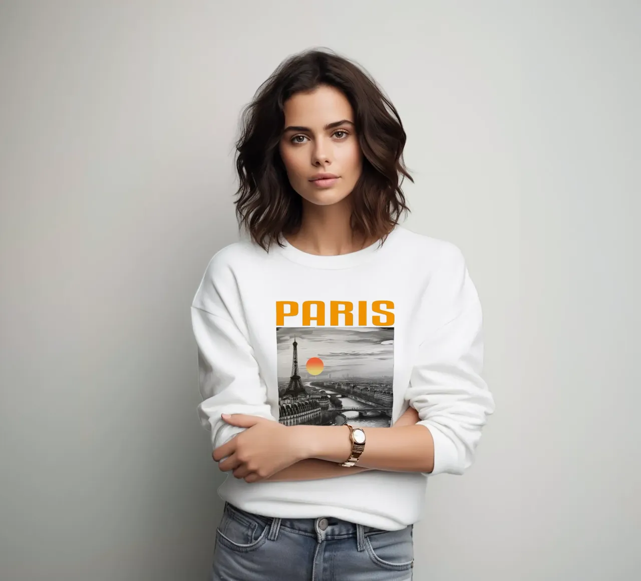 PARIS Stadtpanorama 70er Jahre Retro klassisches Design Sweatshirt von theganduls