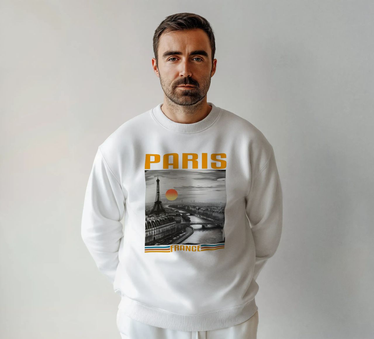 PARIGI città panorama anni '70 design classico retrò felpa da theganduls