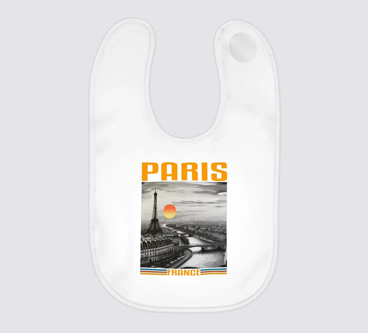 PARIGI città panorama anni '70 design classico retrò bavaglino da theganduls