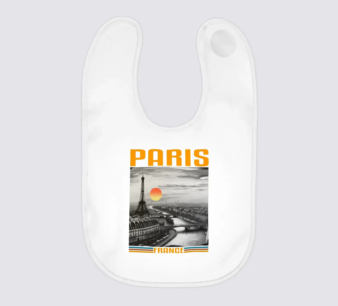 PARIGI città panorama anni '70 design classico retrò bavaglino da theganduls
