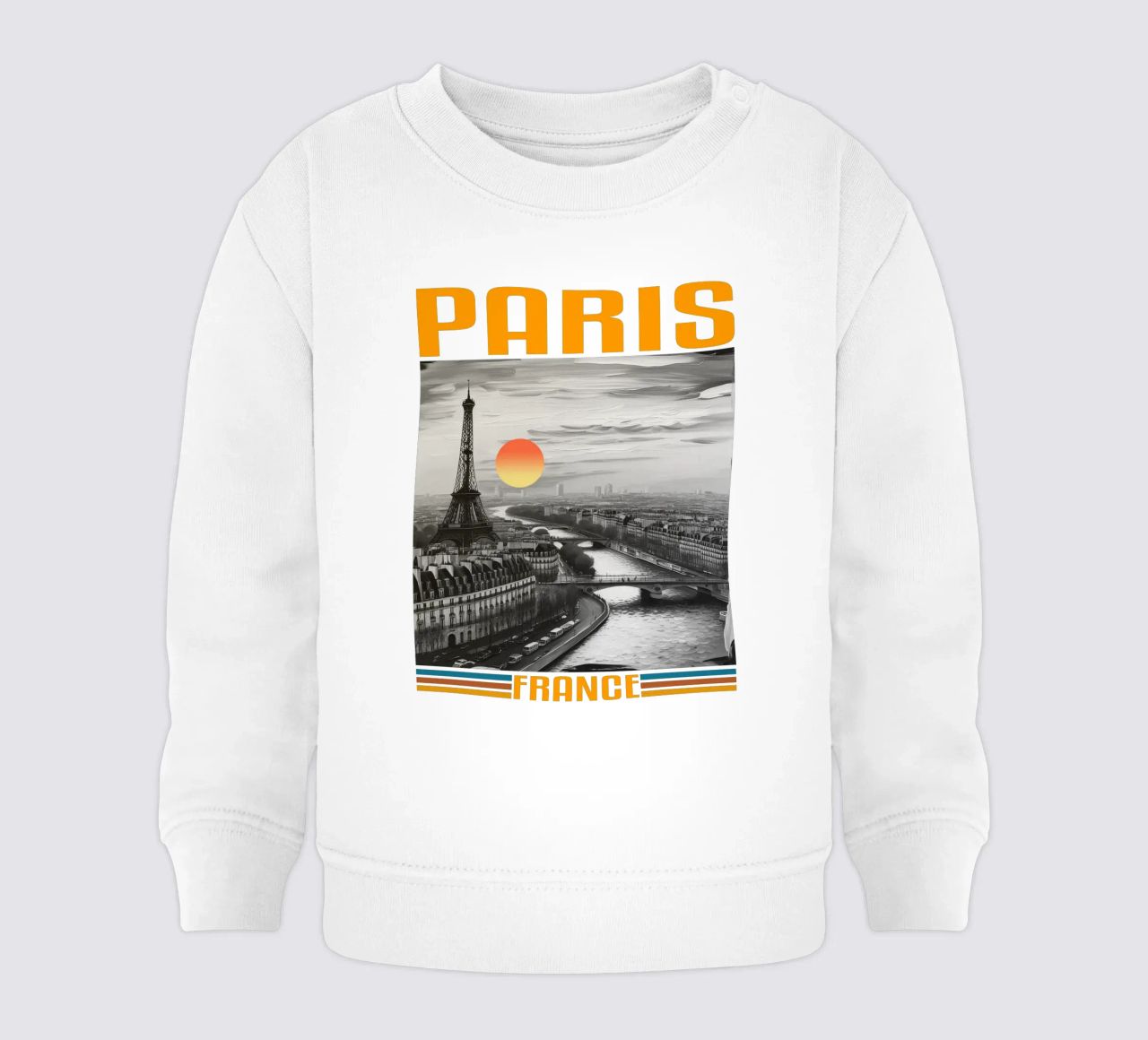 PARIGI città panorama anni '70 design classico retrò felpa neonato da theganduls