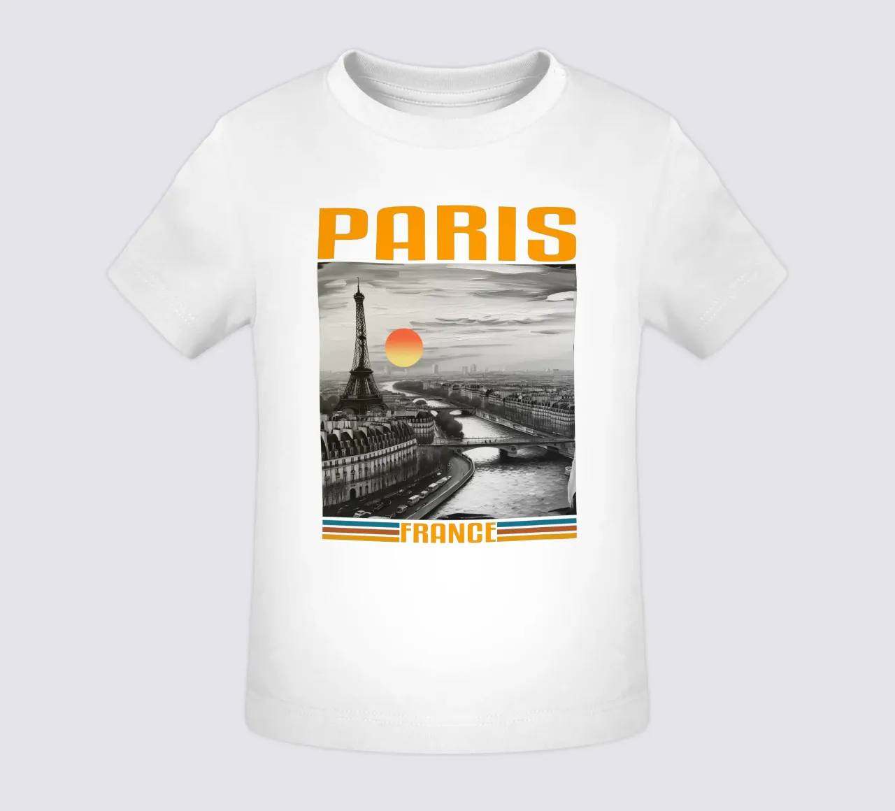 PARIGI città panorama anni '70 design classico retrò maglietta neonato da theganduls