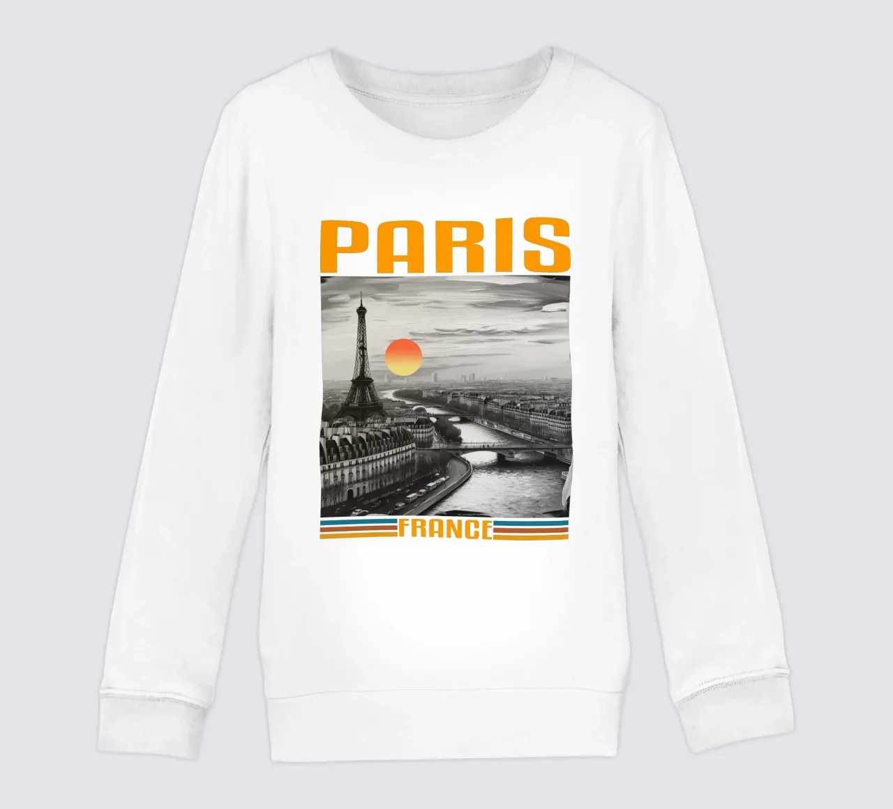 PARIGI città panorama anni '70 design classico retrò felpa bambino da theganduls