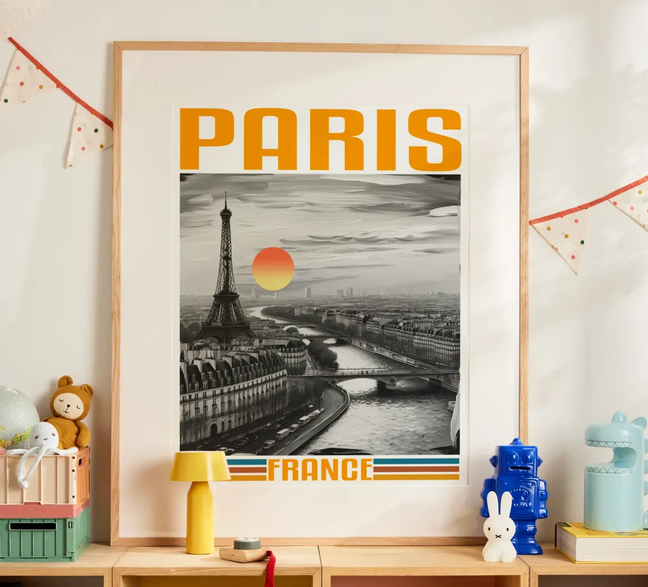PARIGI città panorama anni '70 design classico retrò carta hahnemühle da theganduls