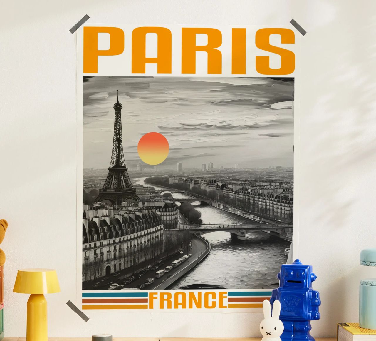 PARIGI città panorama anni '70 design classico retrò poster da theganduls