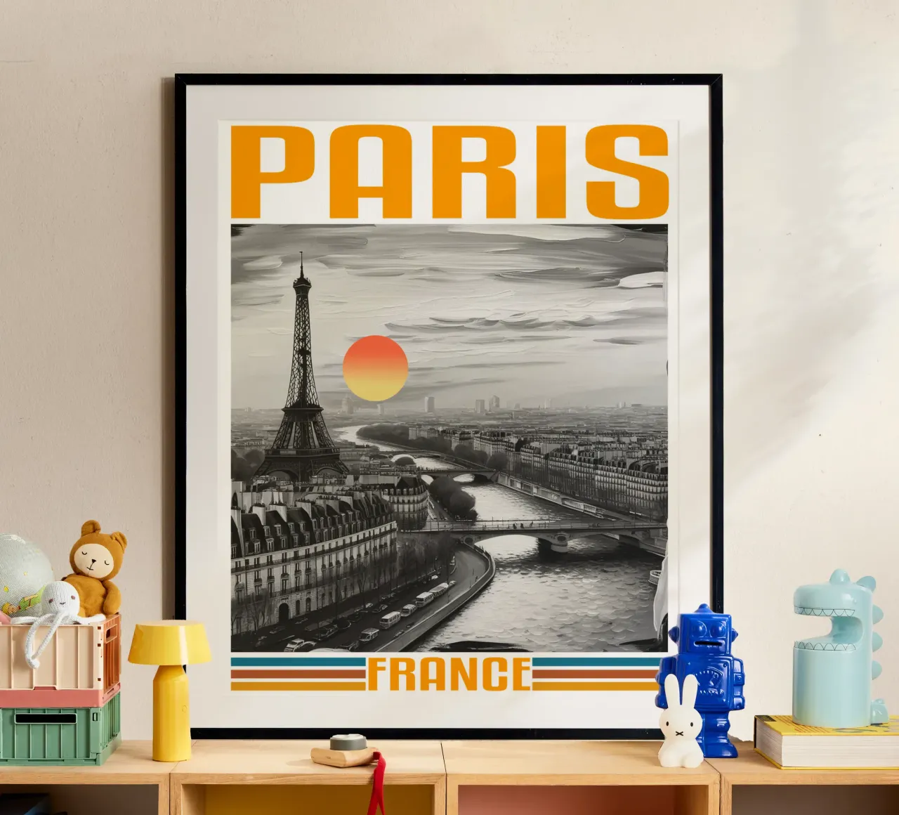 PARIGI città panorama anni '70 design classico retrò carta hahnemühle da theganduls