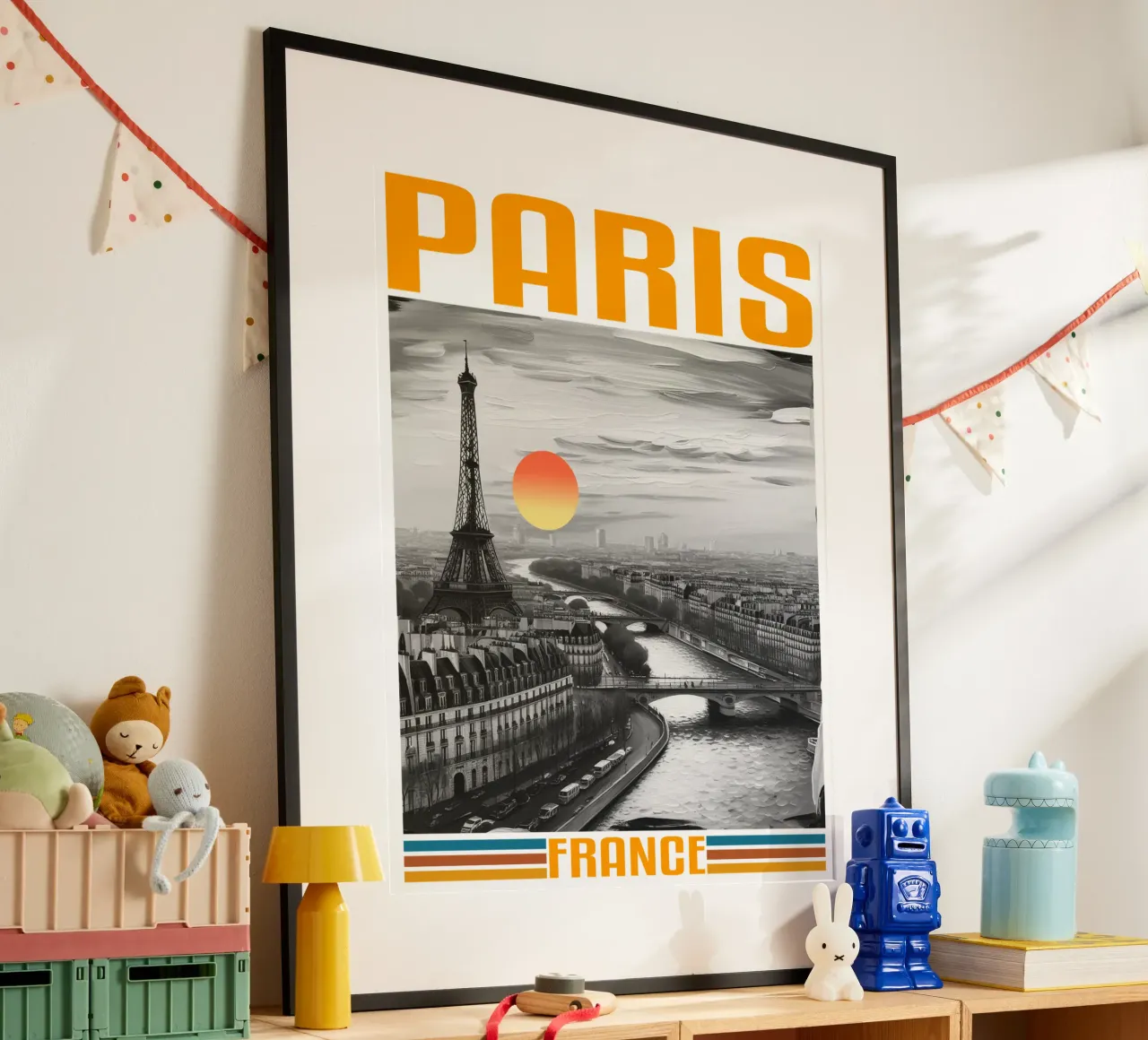 PARIGI città panorama anni '70 design classico retrò carta hahnemühle da theganduls