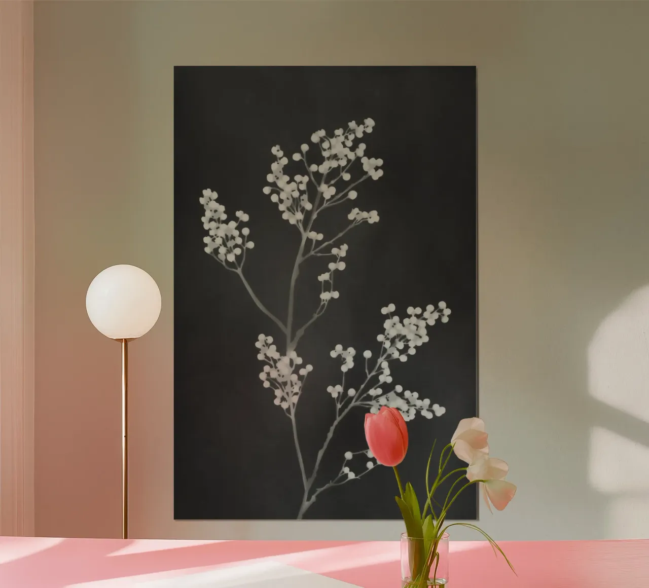 Cianotipia floreale nera poster da amini54